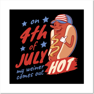 Fourth Of July HotDog Posters and Art